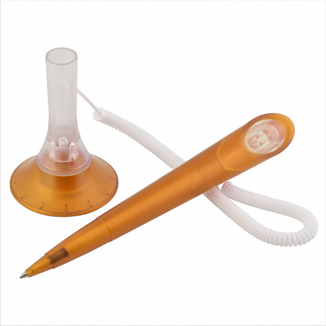 Ручка шариковая MEMO LEVISTOR CORD ICE, оранжевый/белый с логотипом в Ставрополе заказать по выгодной цене в кибермаркете AvroraStore