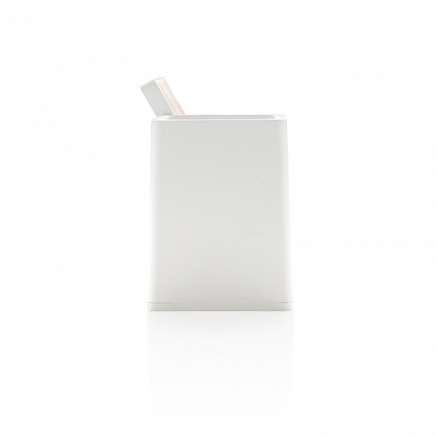 Док-станция Ontario для беспроводной зарядки с подставкой для ручек, 5W, белый с логотипом в Ставрополе заказать по выгодной цене в кибермаркете AvroraStore