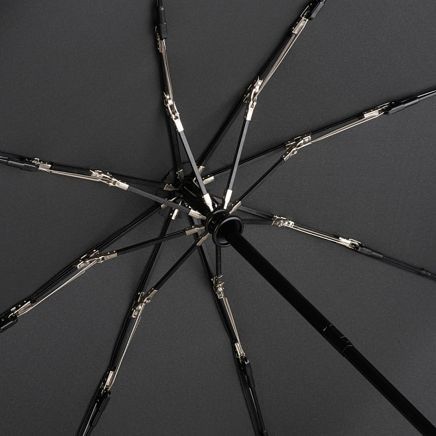 Зонт складной Steel, черный с логотипом в Ставрополе заказать по выгодной цене в кибермаркете AvroraStore