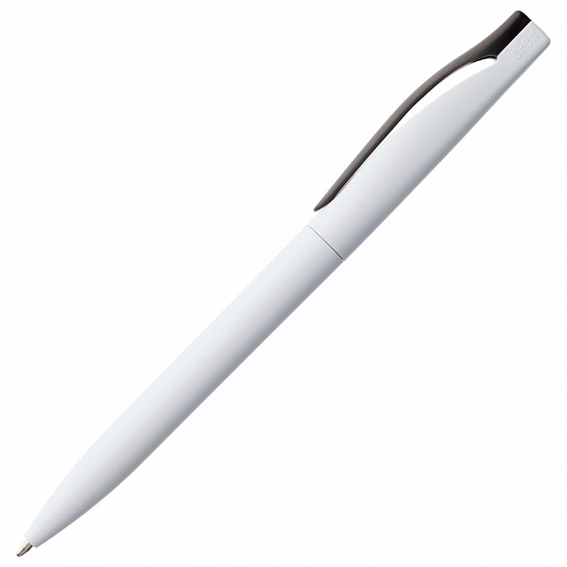 Ручка шариковая Pin, белая с черным с логотипом в Ставрополе заказать по выгодной цене в кибермаркете AvroraStore