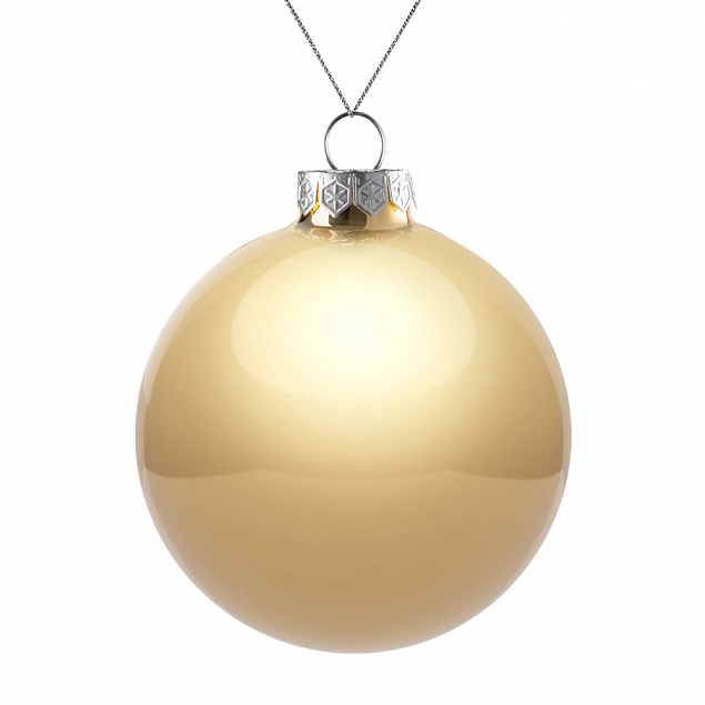 Елочный шар Finery Gloss, 10 см, глянцевый золотистый с логотипом в Ставрополе заказать по выгодной цене в кибермаркете AvroraStore