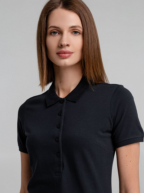 Рубашка поло женская Neptune, темно-синяя с логотипом в Ставрополе заказать по выгодной цене в кибермаркете AvroraStore