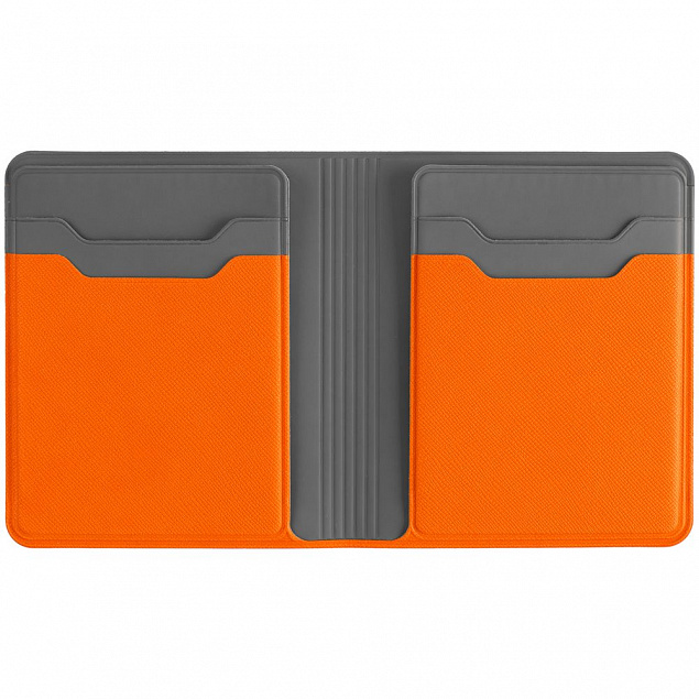Картхолдер с отделением для купюр Dual, оранжевый с логотипом в Ставрополе заказать по выгодной цене в кибермаркете AvroraStore
