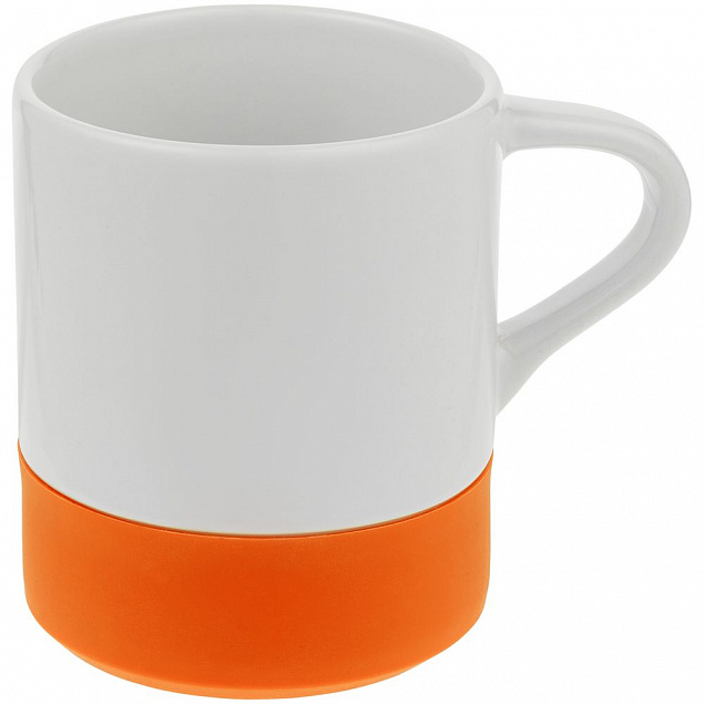 Кружка с силиконовой подставкой Protege, оранжевая с логотипом в Ставрополе заказать по выгодной цене в кибермаркете AvroraStore