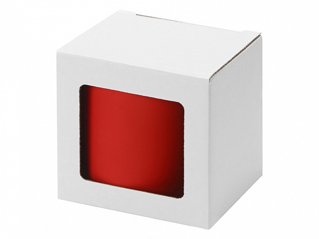 Коробка для кружки с окном, 11,2х9,4х10,7 см., белый с логотипом в Ставрополе заказать по выгодной цене в кибермаркете AvroraStore