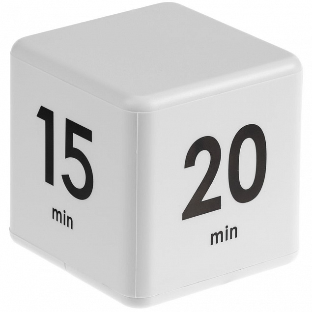 Кубик-таймер Timekeeper, белый с логотипом в Ставрополе заказать по выгодной цене в кибермаркете AvroraStore