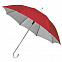 Зонт-трость SILVER, пластиковая ручка, полуавтомат с логотипом в Ставрополе заказать по выгодной цене в кибермаркете AvroraStore