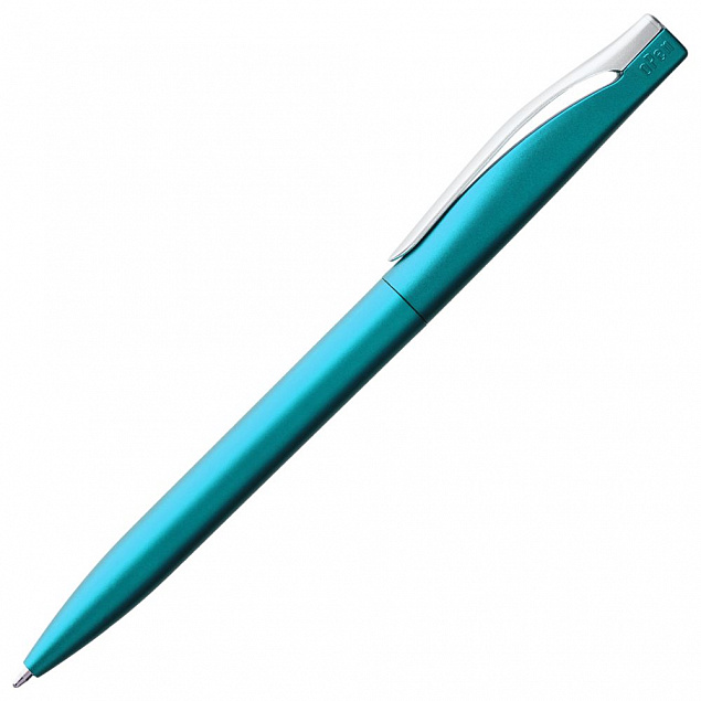 Ручка шариковая Pin Silver, голубая с логотипом в Ставрополе заказать по выгодной цене в кибермаркете AvroraStore