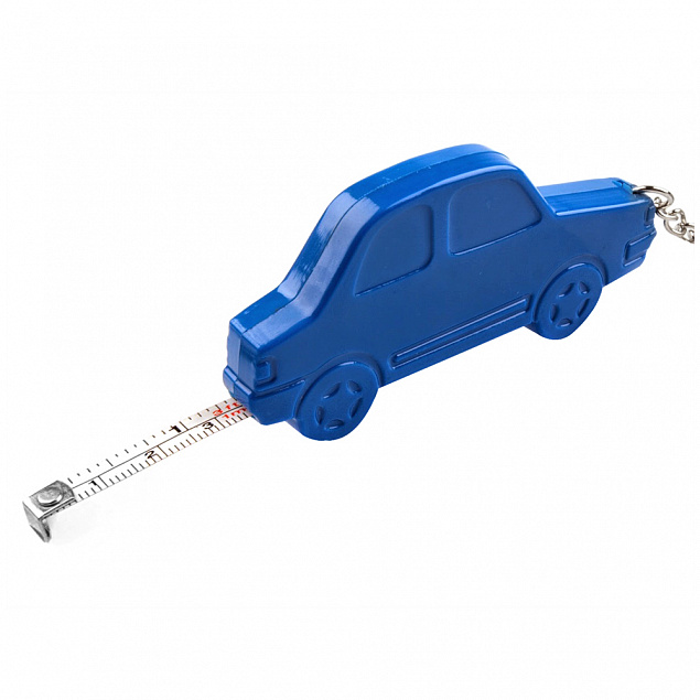 Брелок-рулетка "Автомобиль" 1 метр, синий с логотипом в Ставрополе заказать по выгодной цене в кибермаркете AvroraStore