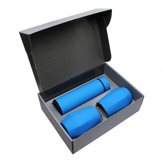 Набор Hot Box E2 софт-тач EDGE CO12s grey (голубой) с логотипом в Ставрополе заказать по выгодной цене в кибермаркете AvroraStore