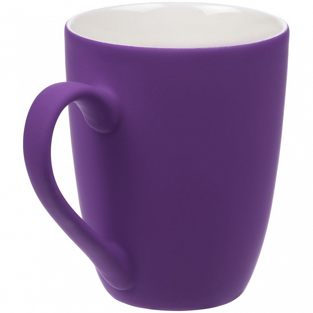 Кружка Good Morning с покрытием софт-тач, фиолетовая с логотипом в Ставрополе заказать по выгодной цене в кибермаркете AvroraStore