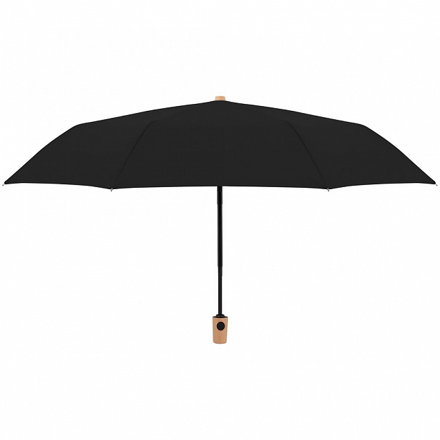 Зонт складной Nature Magic, черный с логотипом в Ставрополе заказать по выгодной цене в кибермаркете AvroraStore
