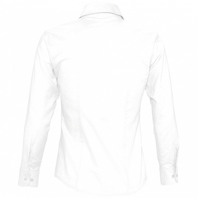 Рубашка женская с длинным рукавом EMBASSY, белая с логотипом в Ставрополе заказать по выгодной цене в кибермаркете AvroraStore
