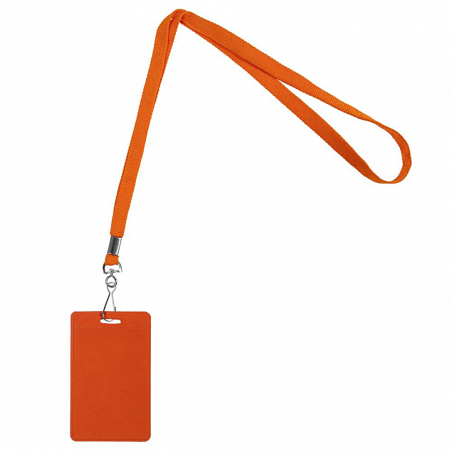 Лента с карабином Colorplan, оранжевая с логотипом в Ставрополе заказать по выгодной цене в кибермаркете AvroraStore