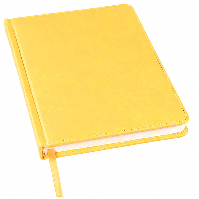 Ежедневник недатированный Bliss, А5,  желтый, белый блок, без обреза с логотипом в Ставрополе заказать по выгодной цене в кибермаркете AvroraStore