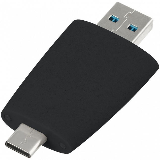Флешка Pebble Type-C, USB 3.0, черная, 32 Гб с логотипом в Ставрополе заказать по выгодной цене в кибермаркете AvroraStore