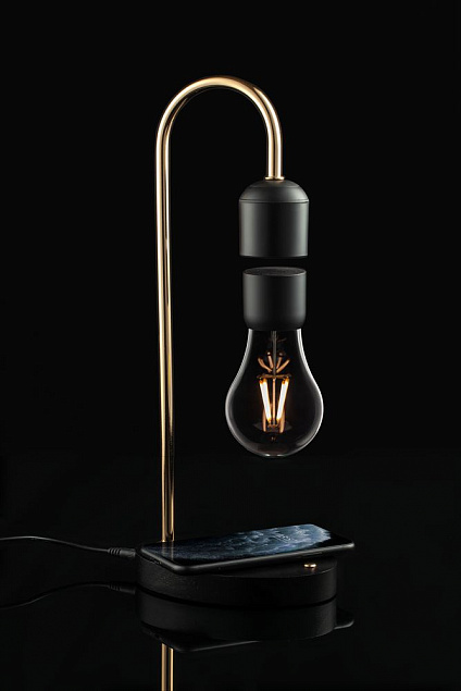 Левитирующая лампа с функцией беспроводной зарядки leviStation с логотипом в Ставрополе заказать по выгодной цене в кибермаркете AvroraStore