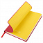 Бизнес-блокнот "Funky", 130*210 мм, красный, желтый форзац, мягкая обложка, блок-линейка с логотипом в Ставрополе заказать по выгодной цене в кибермаркете AvroraStore