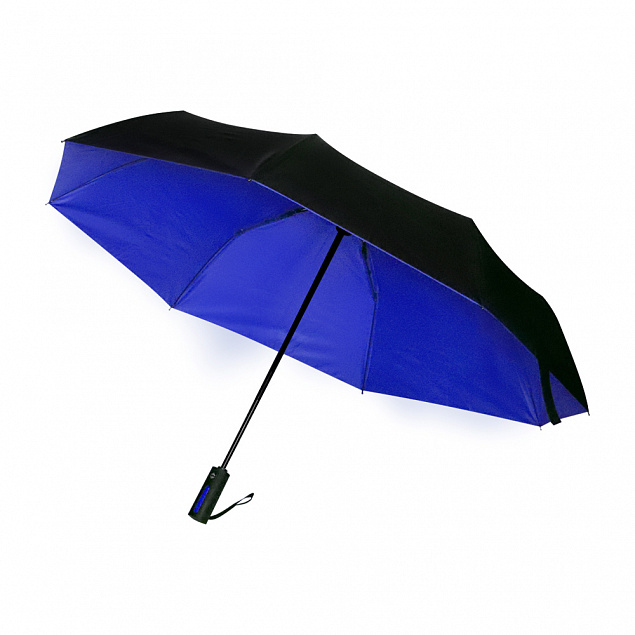 Автоматический противоштормовой складной зонт Sherp - Синий HH с логотипом в Ставрополе заказать по выгодной цене в кибермаркете AvroraStore