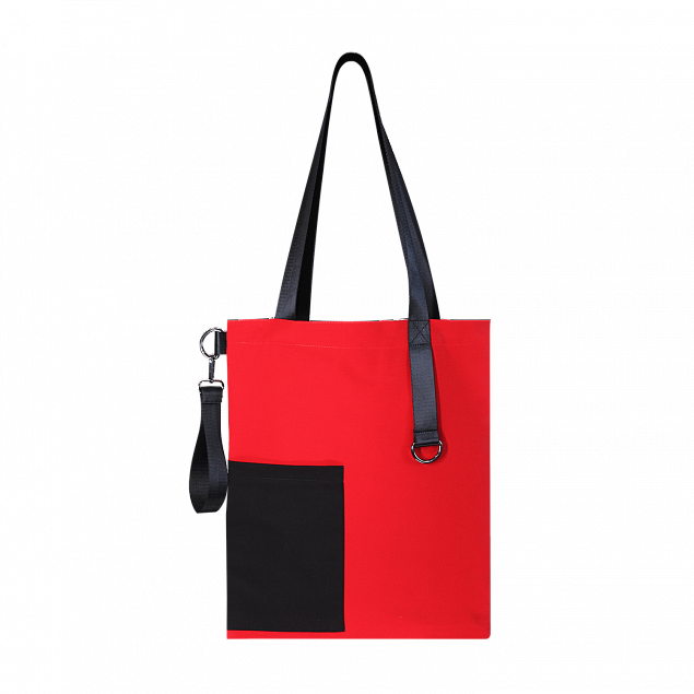 Шоппер Superbag Color (красный с чёрным) с логотипом в Ставрополе заказать по выгодной цене в кибермаркете AvroraStore