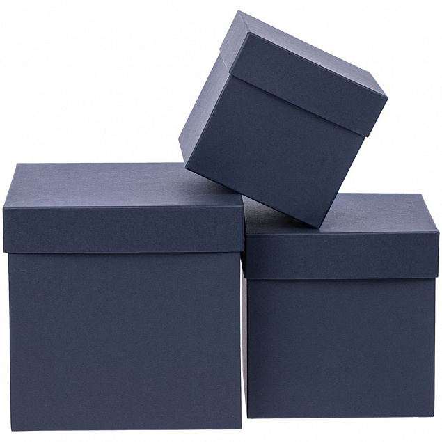 Коробка Cube M, синяя с логотипом в Ставрополе заказать по выгодной цене в кибермаркете AvroraStore