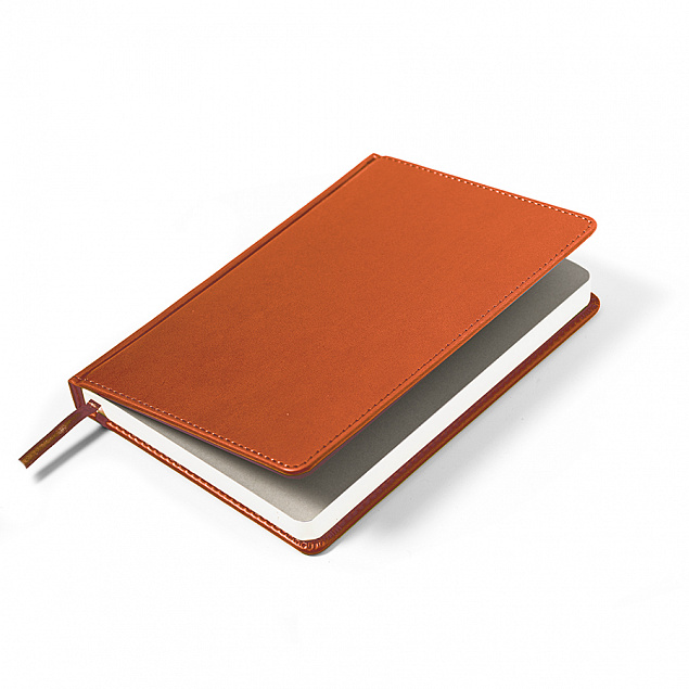 Ежедневник недатированный Campbell, А5,  оранжевый, белый блок с логотипом в Ставрополе заказать по выгодной цене в кибермаркете AvroraStore