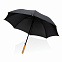 Автоматический зонт-трость с бамбуковой ручкой Impact из RPET AWARE™, 23" с логотипом в Ставрополе заказать по выгодной цене в кибермаркете AvroraStore