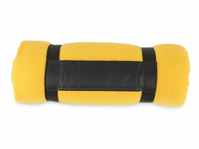 Плед Нежность, желтый с логотипом в Ставрополе заказать по выгодной цене в кибермаркете AvroraStore