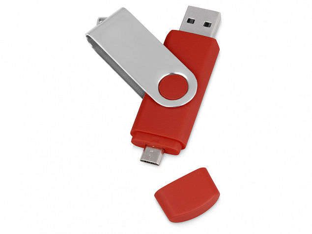 USB/micro USB-флешка на 16 Гб «Квебек OTG» с логотипом в Ставрополе заказать по выгодной цене в кибермаркете AvroraStore