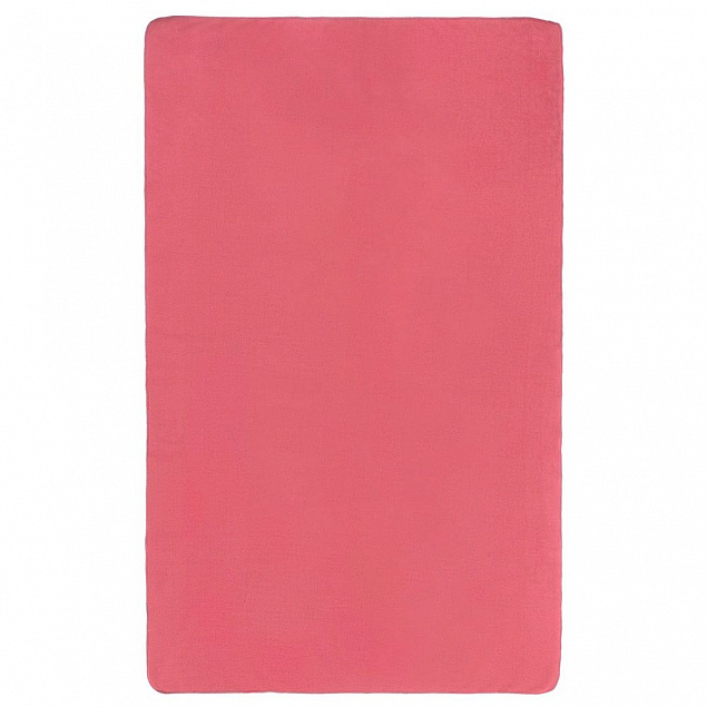 Флисовый плед Warm&Peace, розовый (коралловый) с логотипом в Ставрополе заказать по выгодной цене в кибермаркете AvroraStore