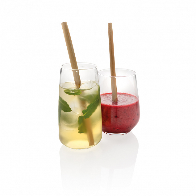 Многоразовые эко-трубочки для напитков Bamboo, набор 2 шт. с логотипом в Ставрополе заказать по выгодной цене в кибермаркете AvroraStore