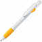 ALLEGRA, ручка шариковая, желтый/белый, пластик с логотипом в Ставрополе заказать по выгодной цене в кибермаркете AvroraStore
