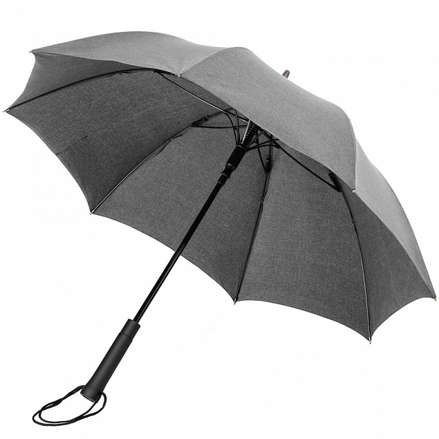 Зонт-трость rainVestment, светло-серый меланж с логотипом в Ставрополе заказать по выгодной цене в кибермаркете AvroraStore