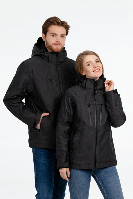 Куртка-трансформер мужская Matrix, серая с черным с логотипом в Ставрополе заказать по выгодной цене в кибермаркете AvroraStore