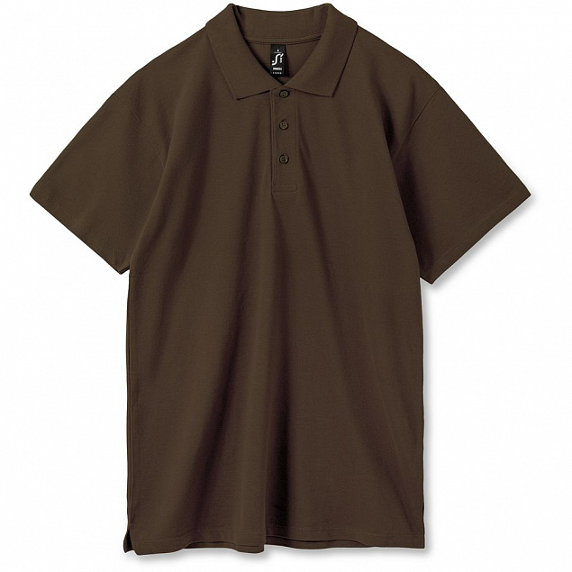 Рубашка поло мужская SUMMER 170, темно-коричневая (шоколад) с логотипом в Ставрополе заказать по выгодной цене в кибермаркете AvroraStore