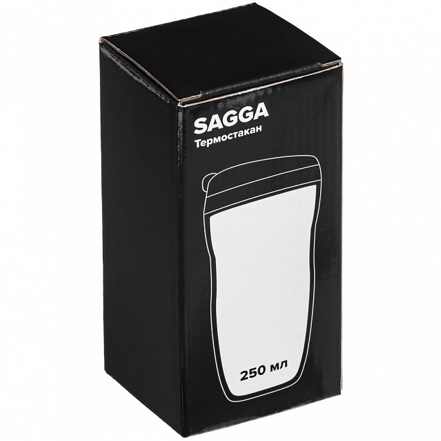 Термостакан Sagga, черный с логотипом в Ставрополе заказать по выгодной цене в кибермаркете AvroraStore