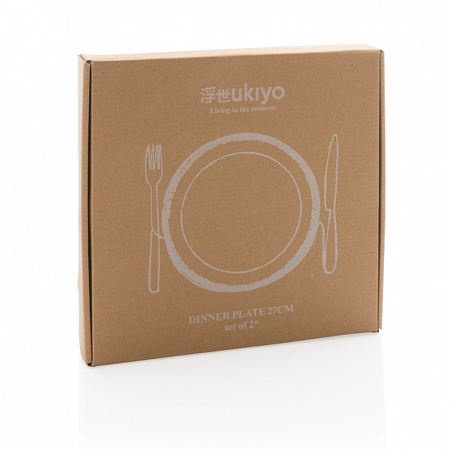 Набор керамических тарелок Ukiyo, 2 шт. с логотипом в Ставрополе заказать по выгодной цене в кибермаркете AvroraStore