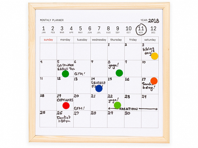 Календарь для заметок с маркером Whiteboard calendar с логотипом в Ставрополе заказать по выгодной цене в кибермаркете AvroraStore