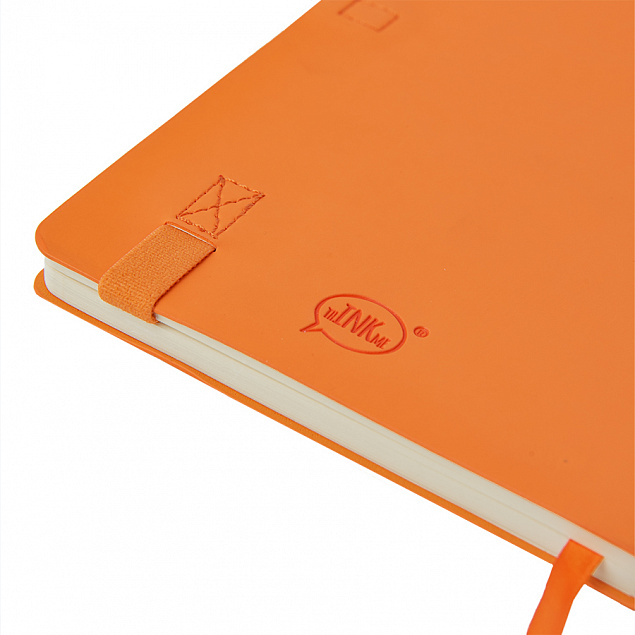 Бизнес-блокнот "Gracy", 130х210 мм, оранжев., кремовая бумага, гибкая обложка, в линейку, на резинке с логотипом в Ставрополе заказать по выгодной цене в кибермаркете AvroraStore