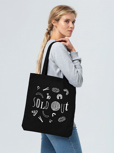Холщовая сумка Sold Out, черная с логотипом в Ставрополе заказать по выгодной цене в кибермаркете AvroraStore