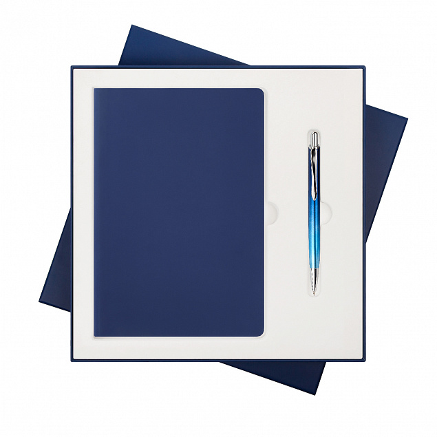 Подарочный набор Portobello/Spark синий (Ежедневник недат А5, Ручка) с логотипом в Ставрополе заказать по выгодной цене в кибермаркете AvroraStore