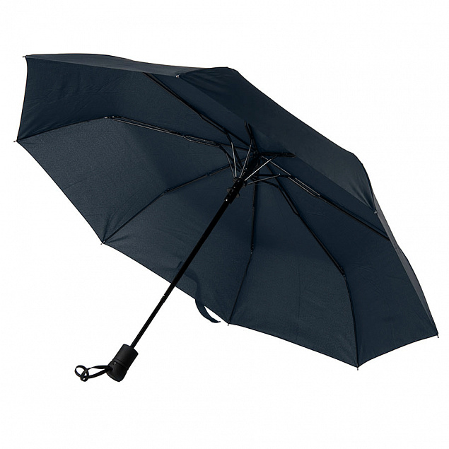 Зонт MANCHESTER складной, полуавтомат; темно-синий; D=100 см; нейлон с логотипом в Ставрополе заказать по выгодной цене в кибермаркете AvroraStore