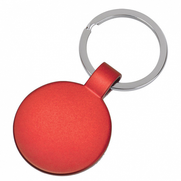 Брелок  "Круг", красный, 3,7х3,7х0,1 см, металл с логотипом в Ставрополе заказать по выгодной цене в кибермаркете AvroraStore