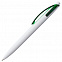Ручка шариковая Bento, белая с зеленым с логотипом в Ставрополе заказать по выгодной цене в кибермаркете AvroraStore