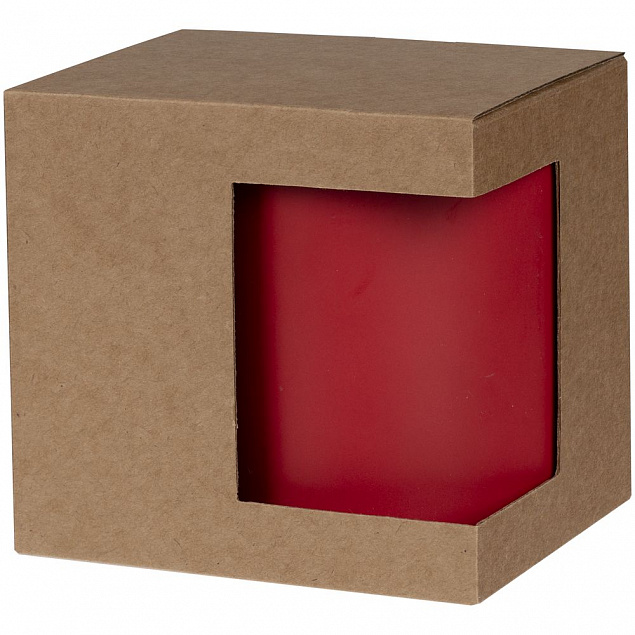Коробка для кружки с окном Cupcase, крафт с логотипом в Ставрополе заказать по выгодной цене в кибермаркете AvroraStore