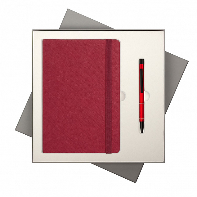 Подарочный набор Portobello/BtoBook Summer time красный (Ежедневник недат А5, Ручка) с логотипом в Ставрополе заказать по выгодной цене в кибермаркете AvroraStore