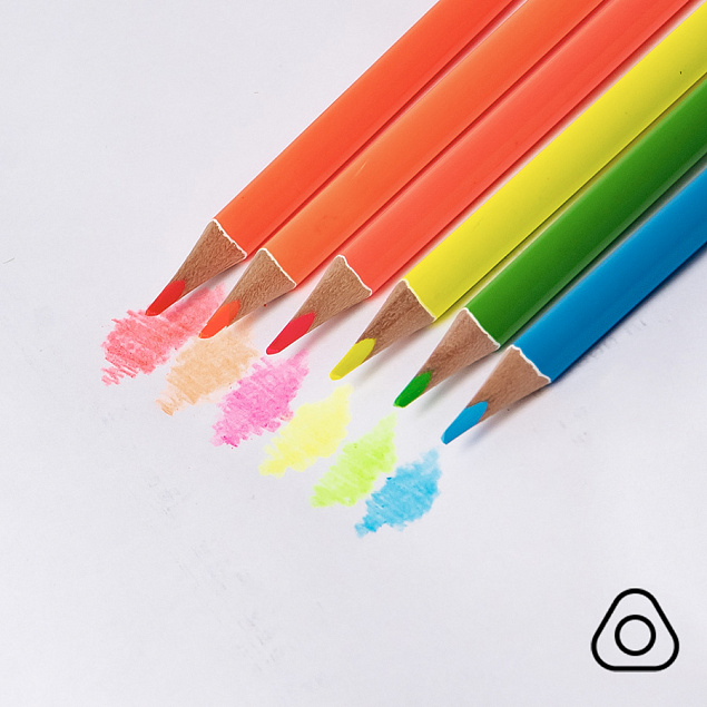 Набор цветных карандашей NEON, 6 цветов с логотипом в Ставрополе заказать по выгодной цене в кибермаркете AvroraStore
