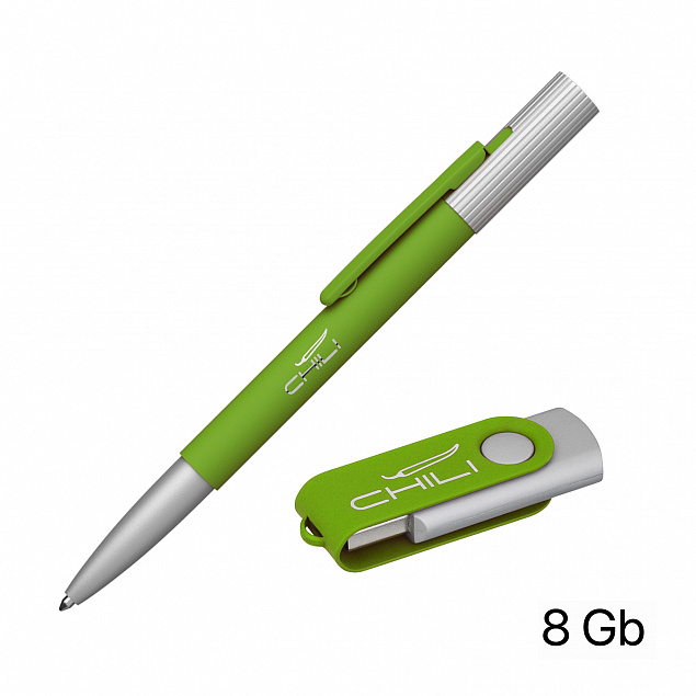 Набор ручка "Clas" + флеш-карта "Vostok" 8 Гб в футляре, покрытие soft touch с логотипом в Ставрополе заказать по выгодной цене в кибермаркете AvroraStore