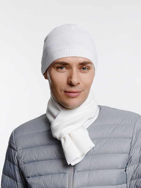 Шарф Siver, белый с логотипом в Ставрополе заказать по выгодной цене в кибермаркете AvroraStore