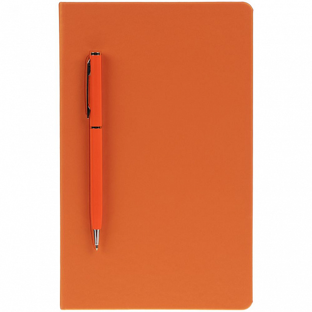 Ежедневник Magnet Shall с ручкой, оранжевый с логотипом в Ставрополе заказать по выгодной цене в кибермаркете AvroraStore